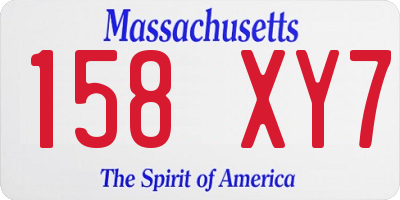 MA license plate 158XY7