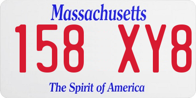 MA license plate 158XY8