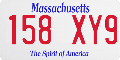 MA license plate 158XY9