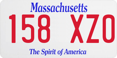MA license plate 158XZ0