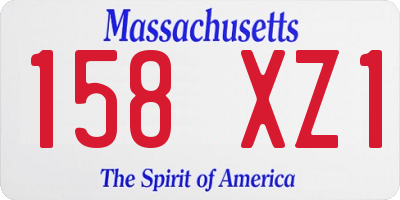 MA license plate 158XZ1