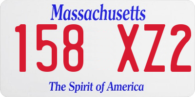 MA license plate 158XZ2