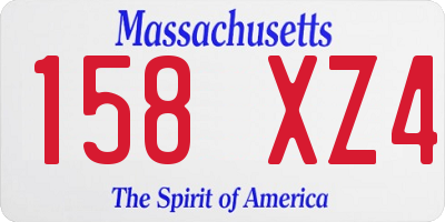 MA license plate 158XZ4