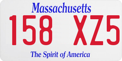 MA license plate 158XZ5