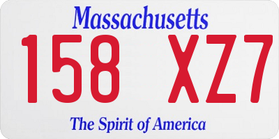 MA license plate 158XZ7
