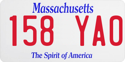 MA license plate 158YA0