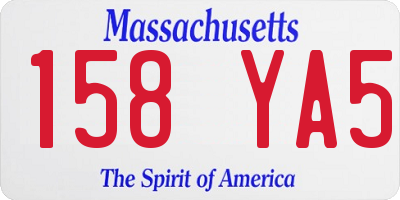 MA license plate 158YA5