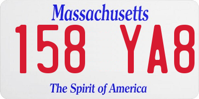 MA license plate 158YA8