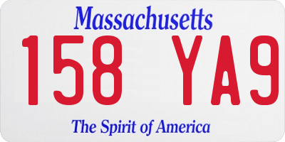MA license plate 158YA9