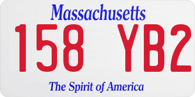 MA license plate 158YB2