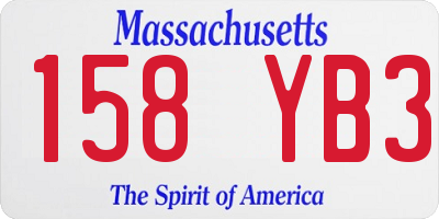 MA license plate 158YB3