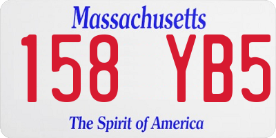 MA license plate 158YB5