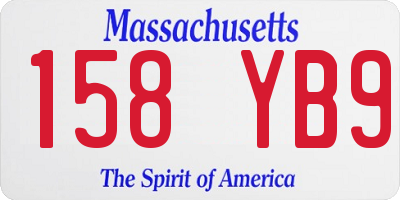 MA license plate 158YB9