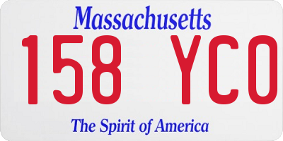MA license plate 158YC0