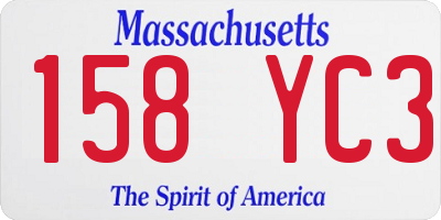 MA license plate 158YC3