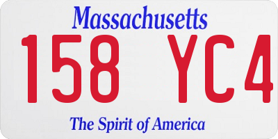 MA license plate 158YC4