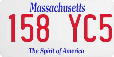 MA license plate 158YC5