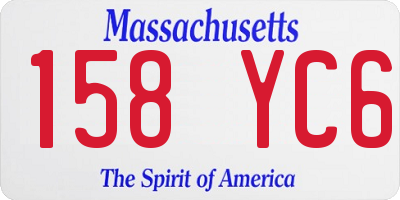 MA license plate 158YC6