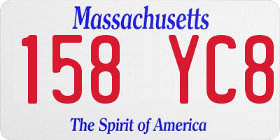 MA license plate 158YC8