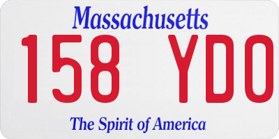 MA license plate 158YD0