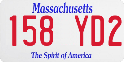 MA license plate 158YD2