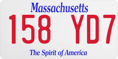 MA license plate 158YD7