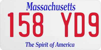 MA license plate 158YD9