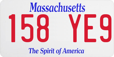 MA license plate 158YE9