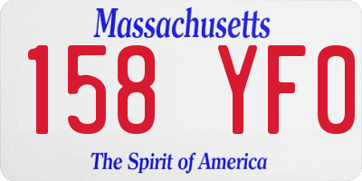 MA license plate 158YF0