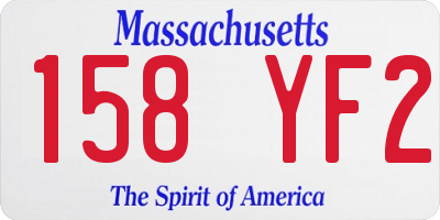 MA license plate 158YF2