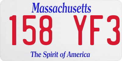 MA license plate 158YF3
