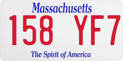 MA license plate 158YF7
