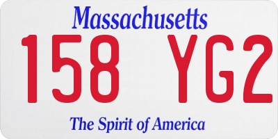 MA license plate 158YG2