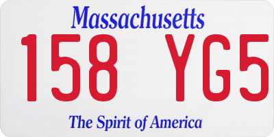 MA license plate 158YG5