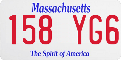 MA license plate 158YG6