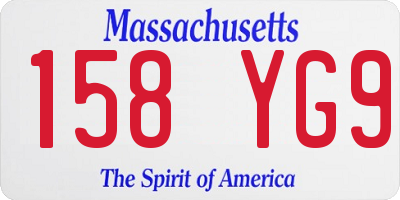 MA license plate 158YG9
