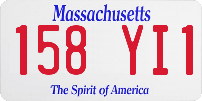 MA license plate 158YI1