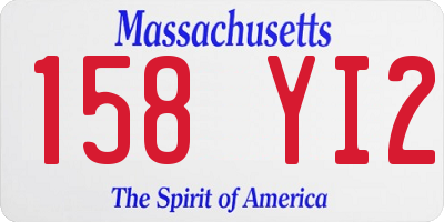 MA license plate 158YI2