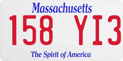 MA license plate 158YI3