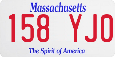 MA license plate 158YJ0