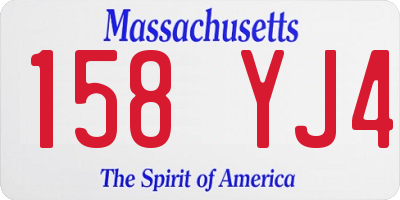 MA license plate 158YJ4