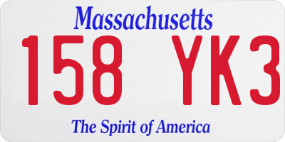 MA license plate 158YK3