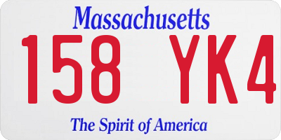MA license plate 158YK4