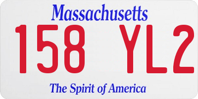 MA license plate 158YL2