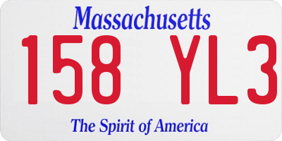 MA license plate 158YL3