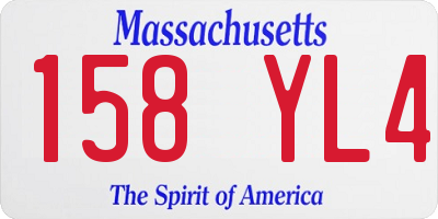 MA license plate 158YL4