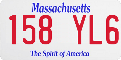 MA license plate 158YL6