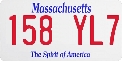 MA license plate 158YL7