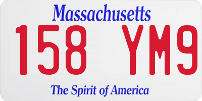 MA license plate 158YM9