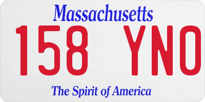 MA license plate 158YN0